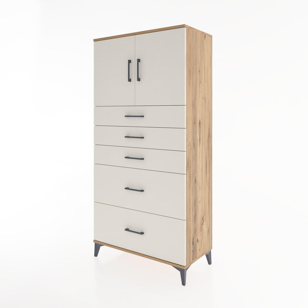 Woodntry Modular Cabinet Pine 88x44x170 cm with Doors and Drawers KC18-3