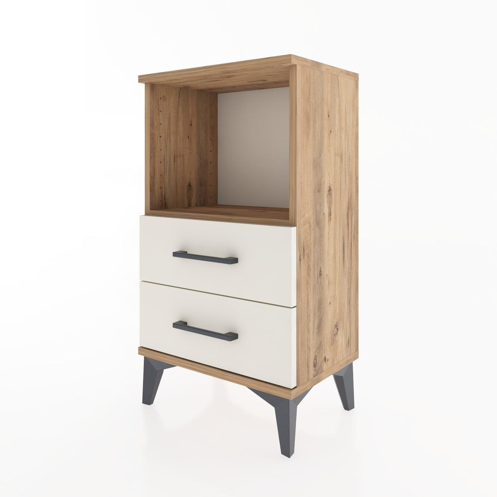 Woodntry Modüler Komodin 2 Çekmece ve Raflı V2 44x30x68 cm Çam - Woodntry