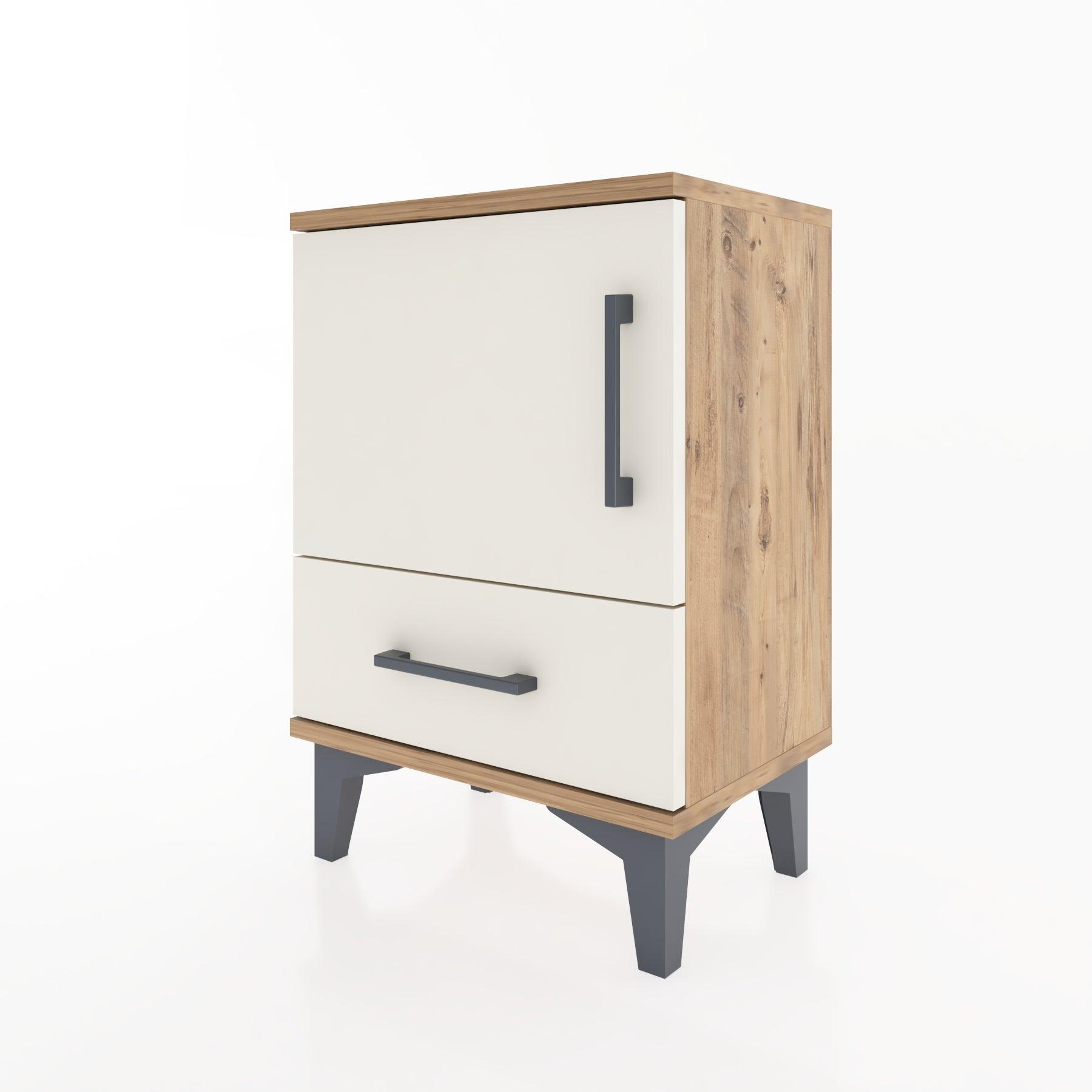 Woodntry Modüler Komodin Kapak ve Çekmeceli 44x30x52 cm Çam - Woodntry