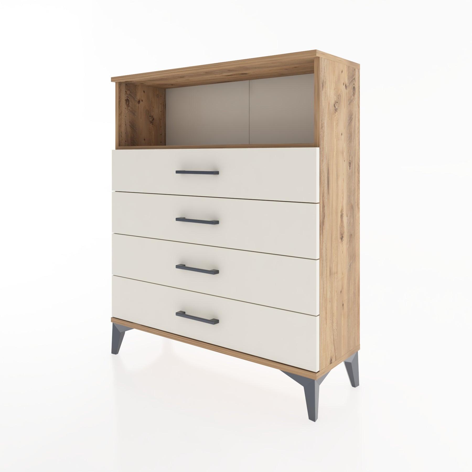 Woodntry Modüler Şifonyer Çam 88x30x94 cm Çekmeceli ve Raflı CR19-3