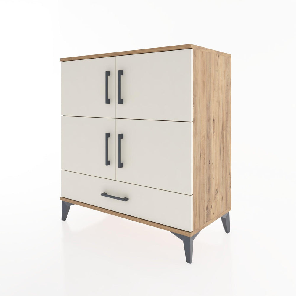 Woodntry Modüler Şifonyer Çam 88x44x84 cm Kapaklı ve Çekmeceli KC92-3