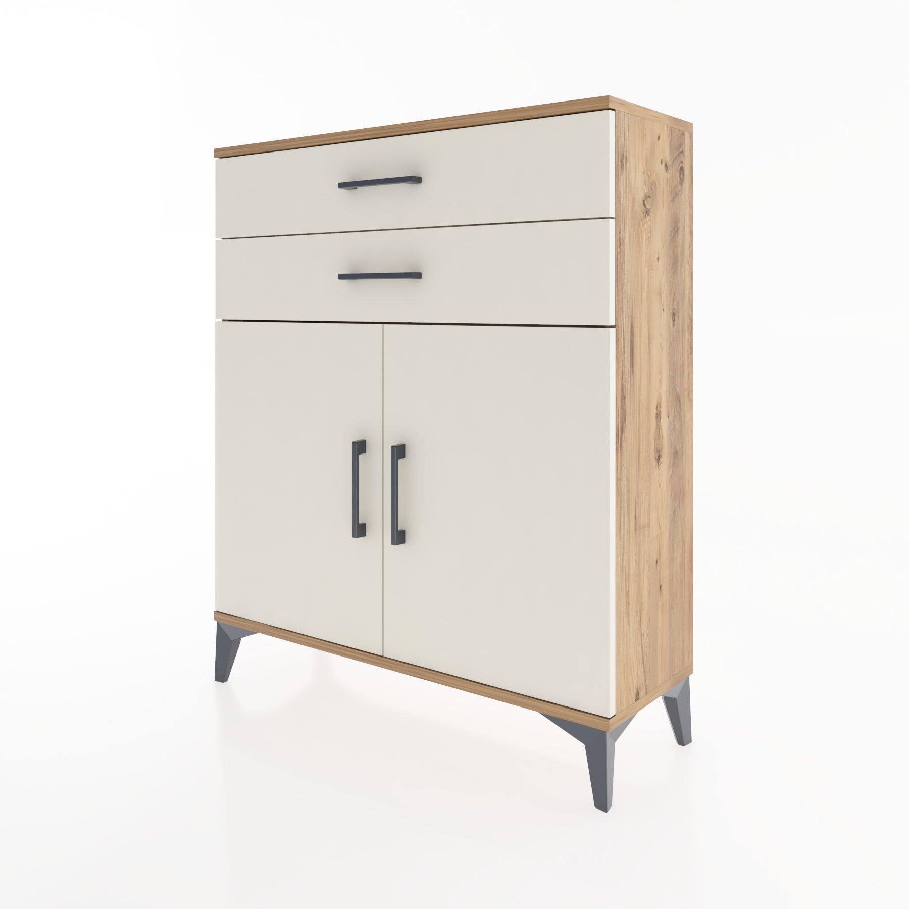 Woodntry Modüler Şifonyer Çam 88x30x94 cm Kapaklı ve Çekmeceli KC3-3