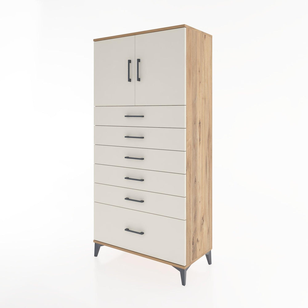 Woodntry Modular Cabinet Pine 88x44x170 cm with Doors and Drawers KC11-3