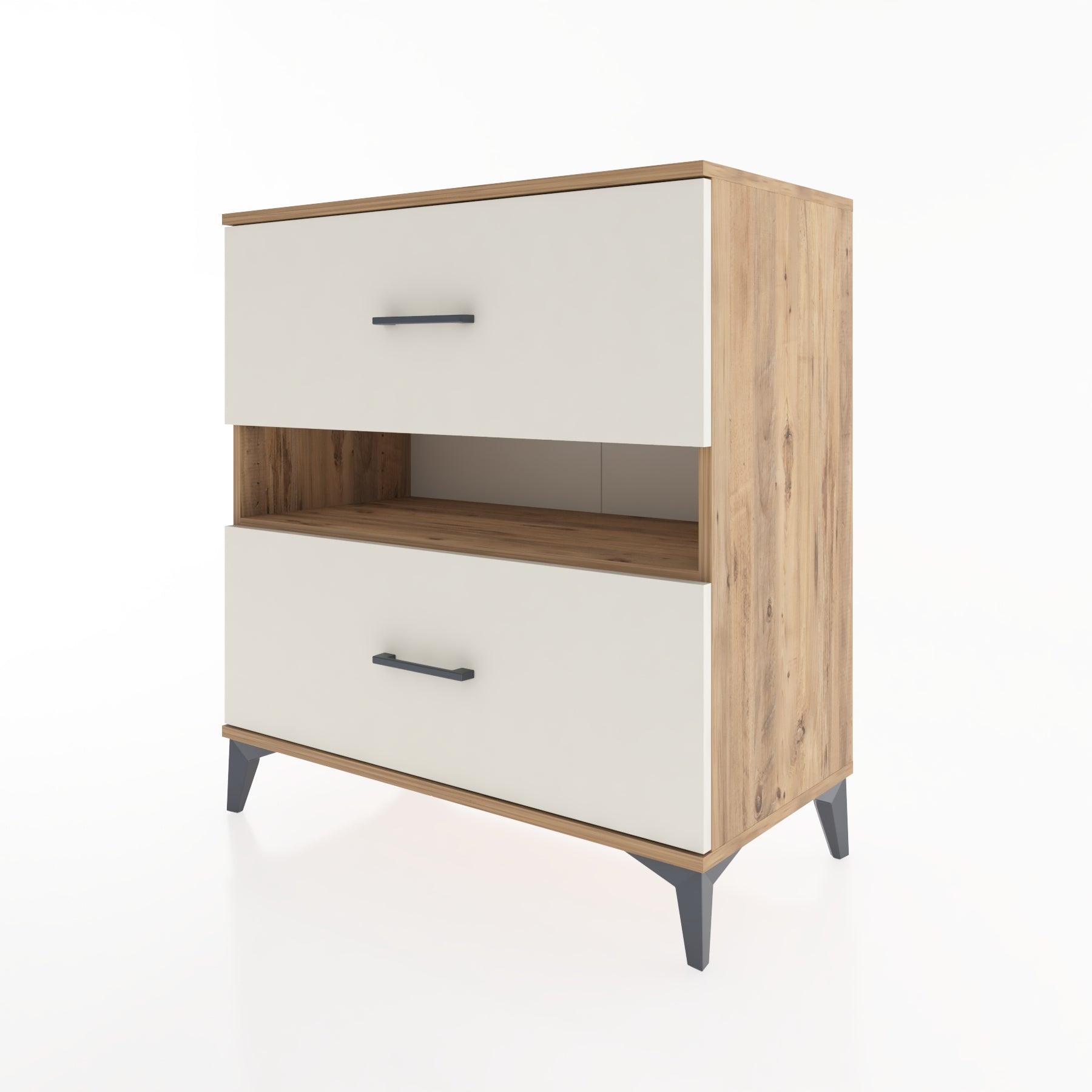 Woodntry Modüler Şifonyer Çam 88x44x84 cm Çekmeceli ve Raflı CR2-3