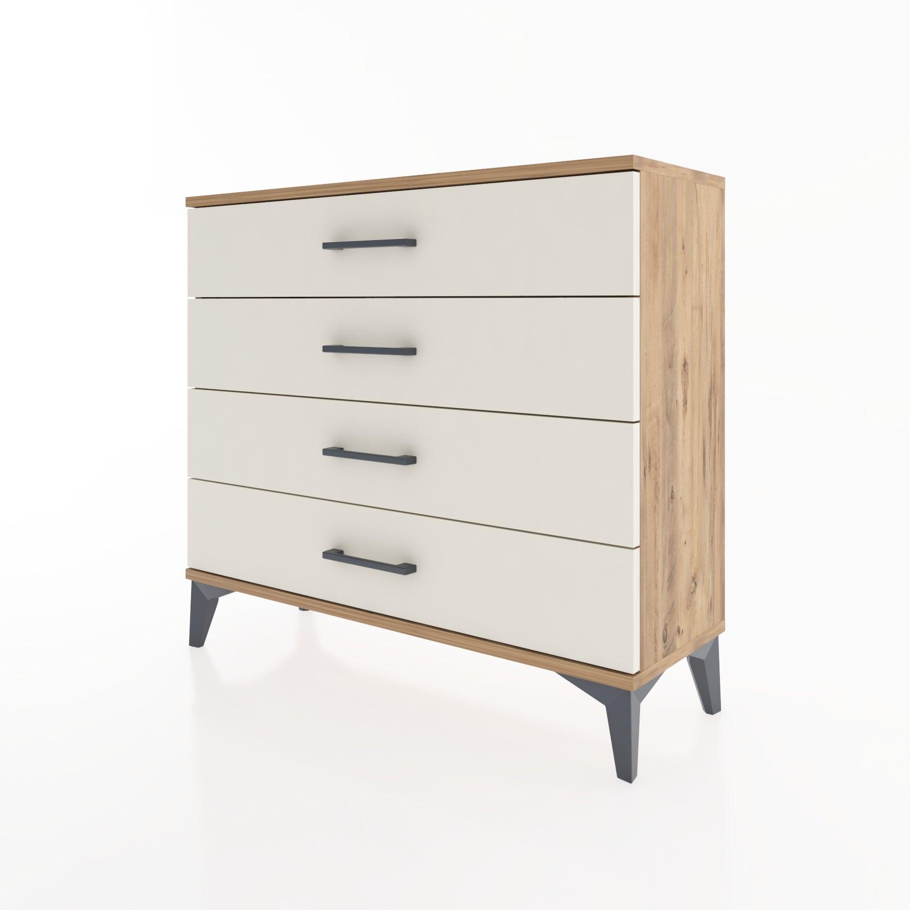 Woodntry Modüler Şifonyer 4 Çekmeceli 88x30x68 cm Çam - Woodntry