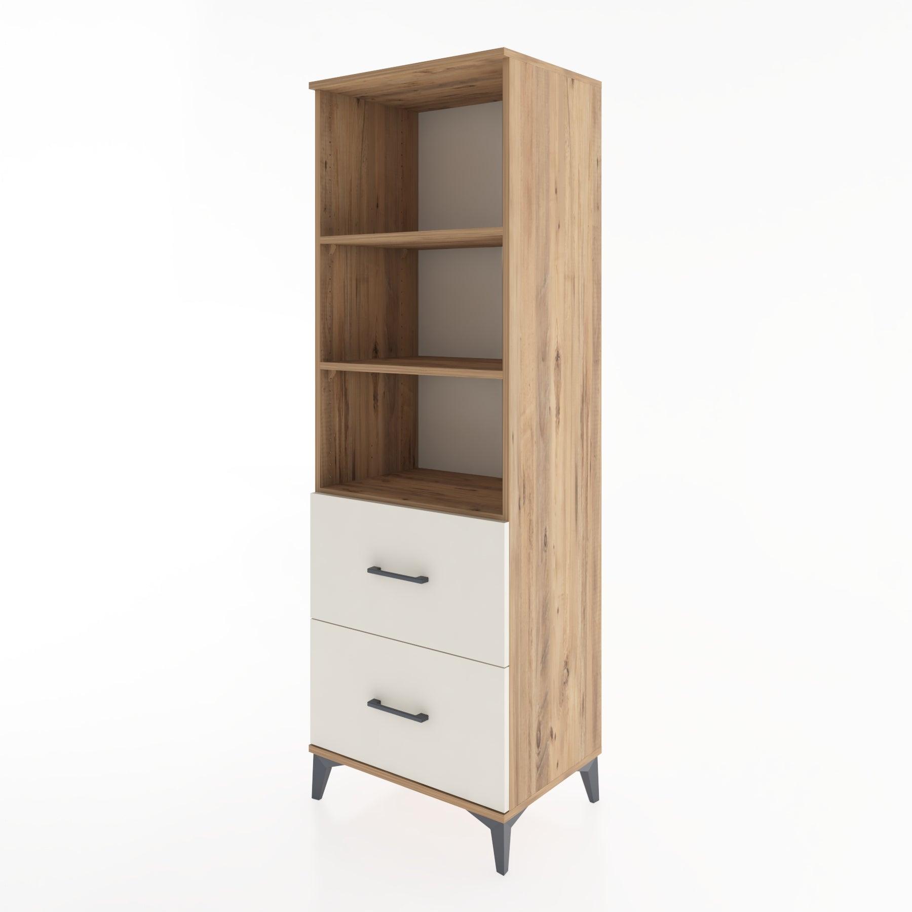 Woodntry Modüler Dolap Çam 60x44x170 cm Çekmeceli ve Raflı CR48-3