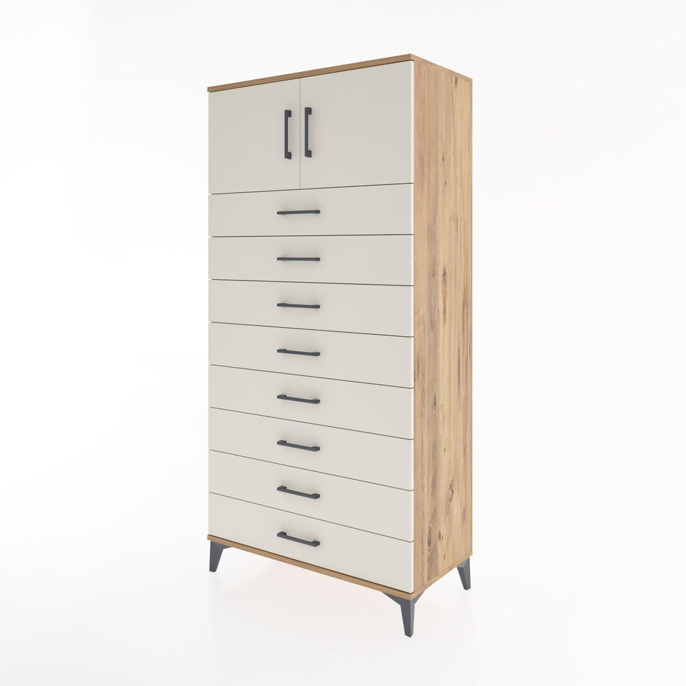 Woodntry Modüler Dolap Çam 88x44x170 cm Kapaklı ve Çekmeceli KC1-3