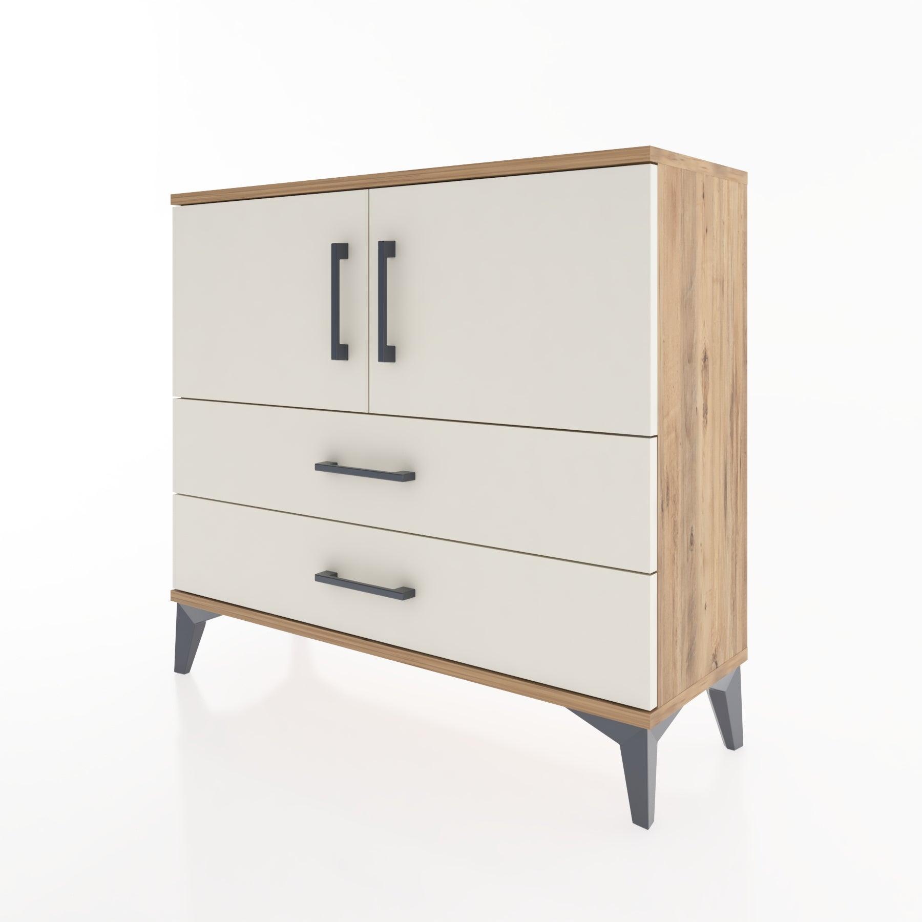 Woodntry Modüler Şifonyer Kapak ve Çekmeceli T1 88x30x94 cm Çam - Woodntry