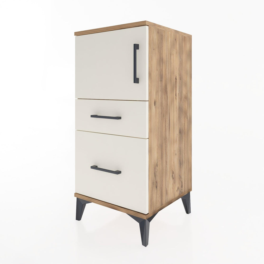 Woodntry Modular Nightstand Pine 44x44x84 cm with Cover and Drawer KC45-3