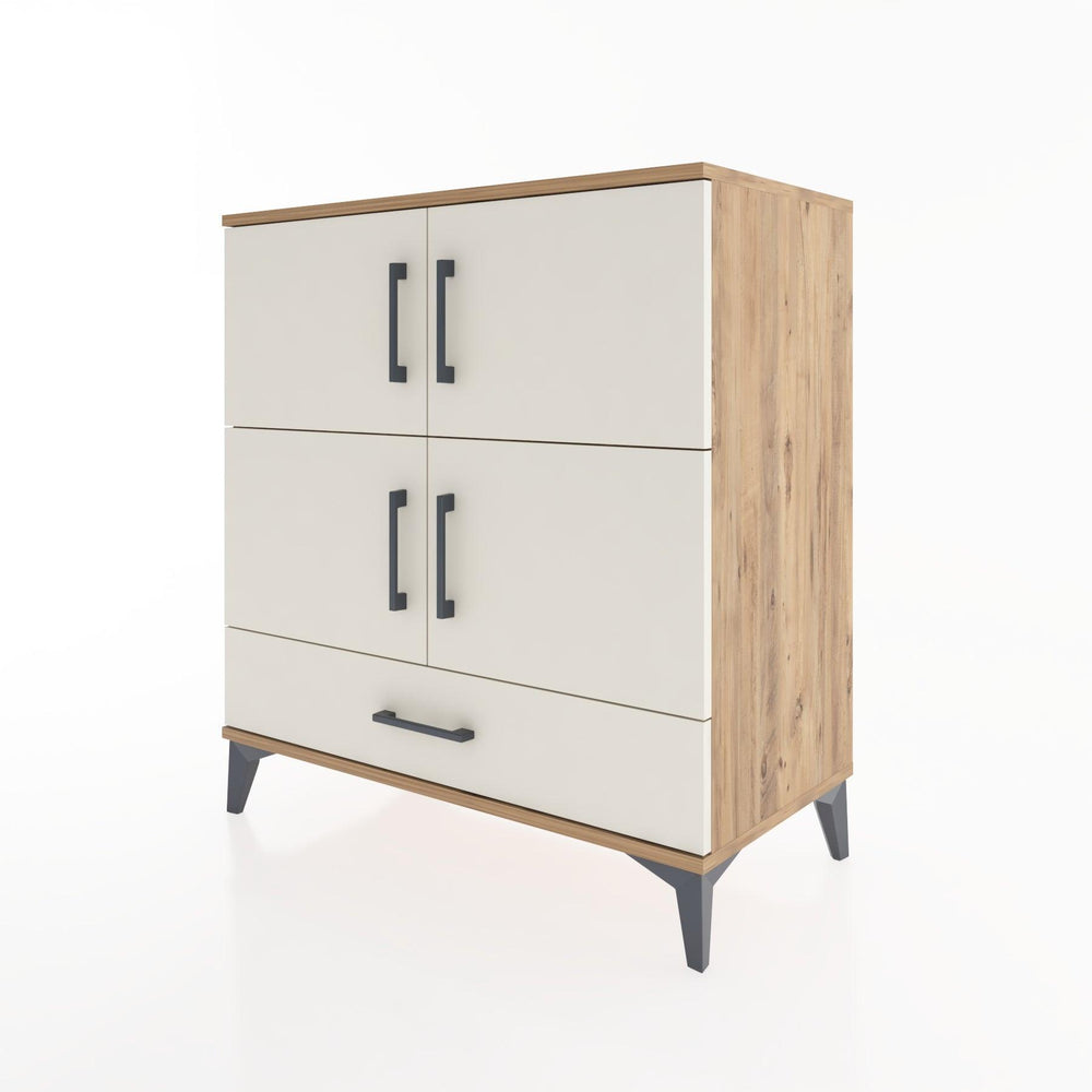 Woodntry Modüler Şifonyer Çam 88x44x84 cm Kapaklı ve Çekmeceli KC91-3