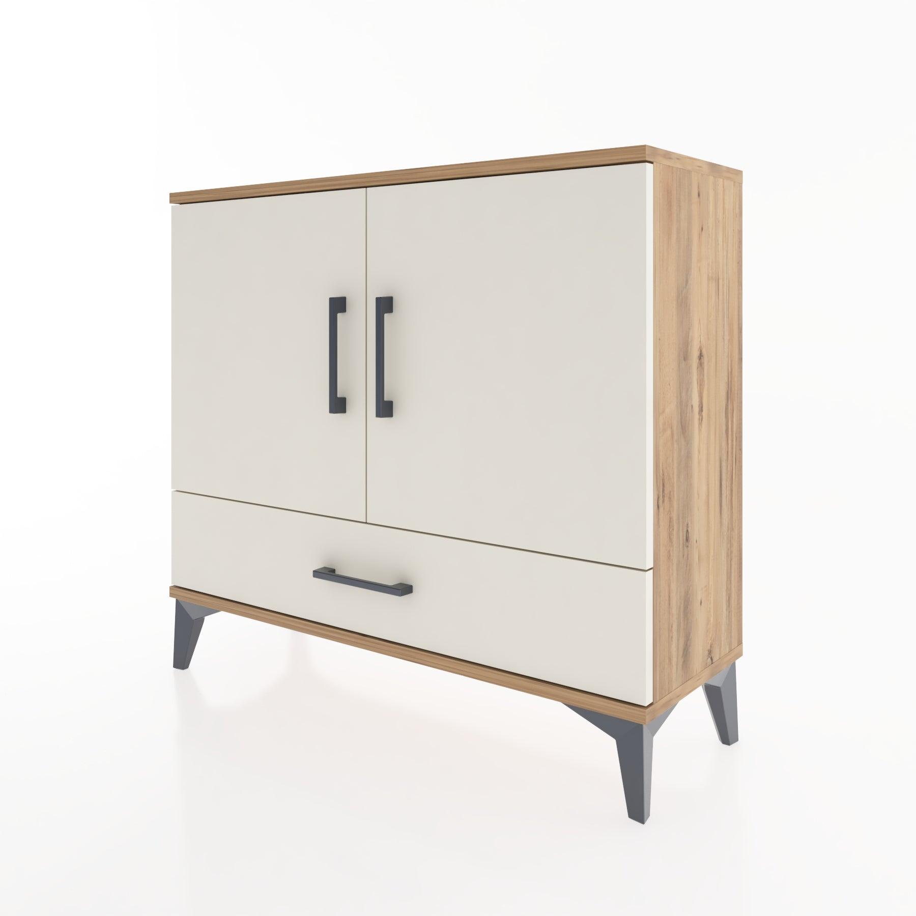 Woodntry Modüler Şifonyer Kapak ve Çekmeceli V1 88x30x68 cm Çam - Woodntry