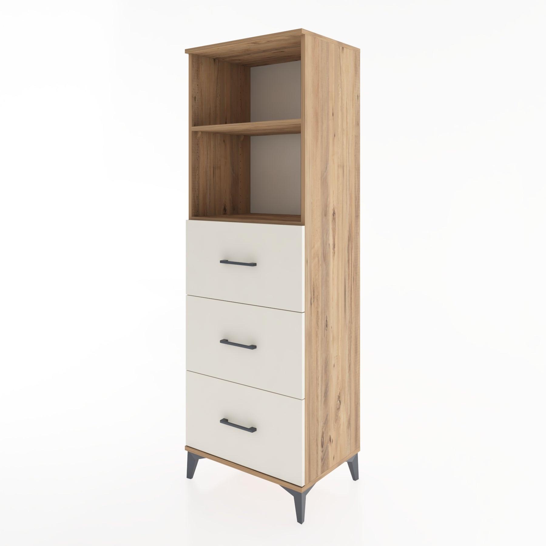 Woodntry Modüler Dolap Çam 60x44x170 cm Çekmeceli ve Raflı CR51-3