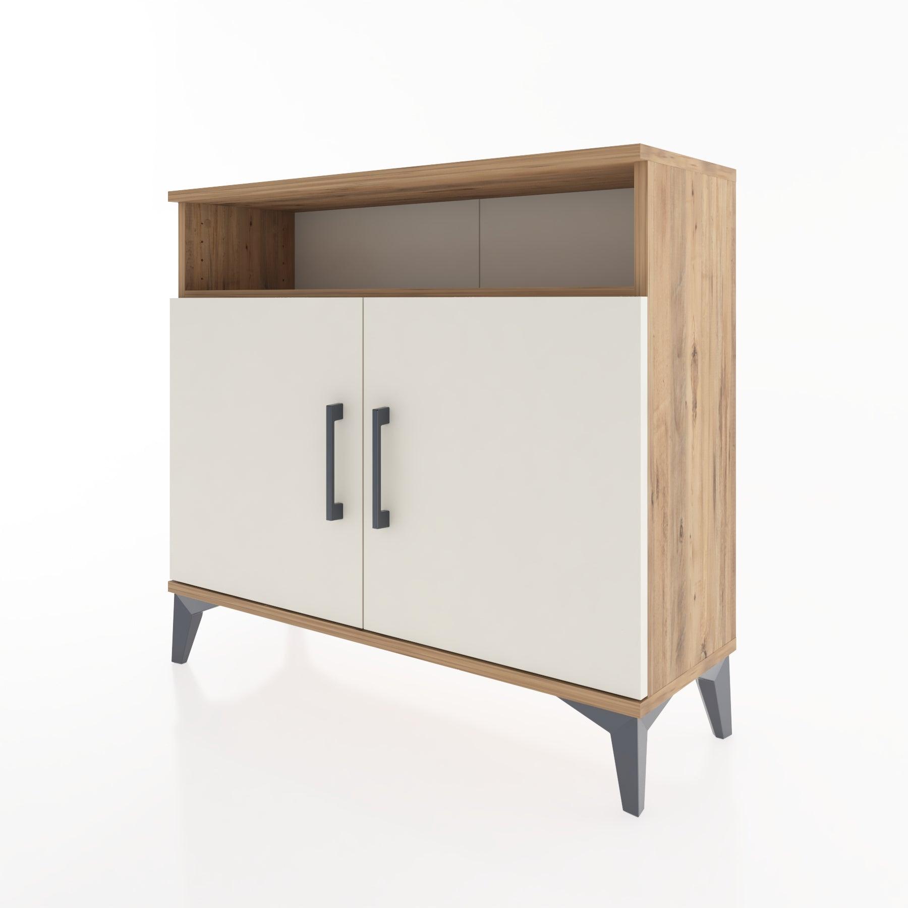 Woodntry Modüler Şifonyer Raf ve İki Kapaklı V1 88x30x68 cm Çam - Woodntry