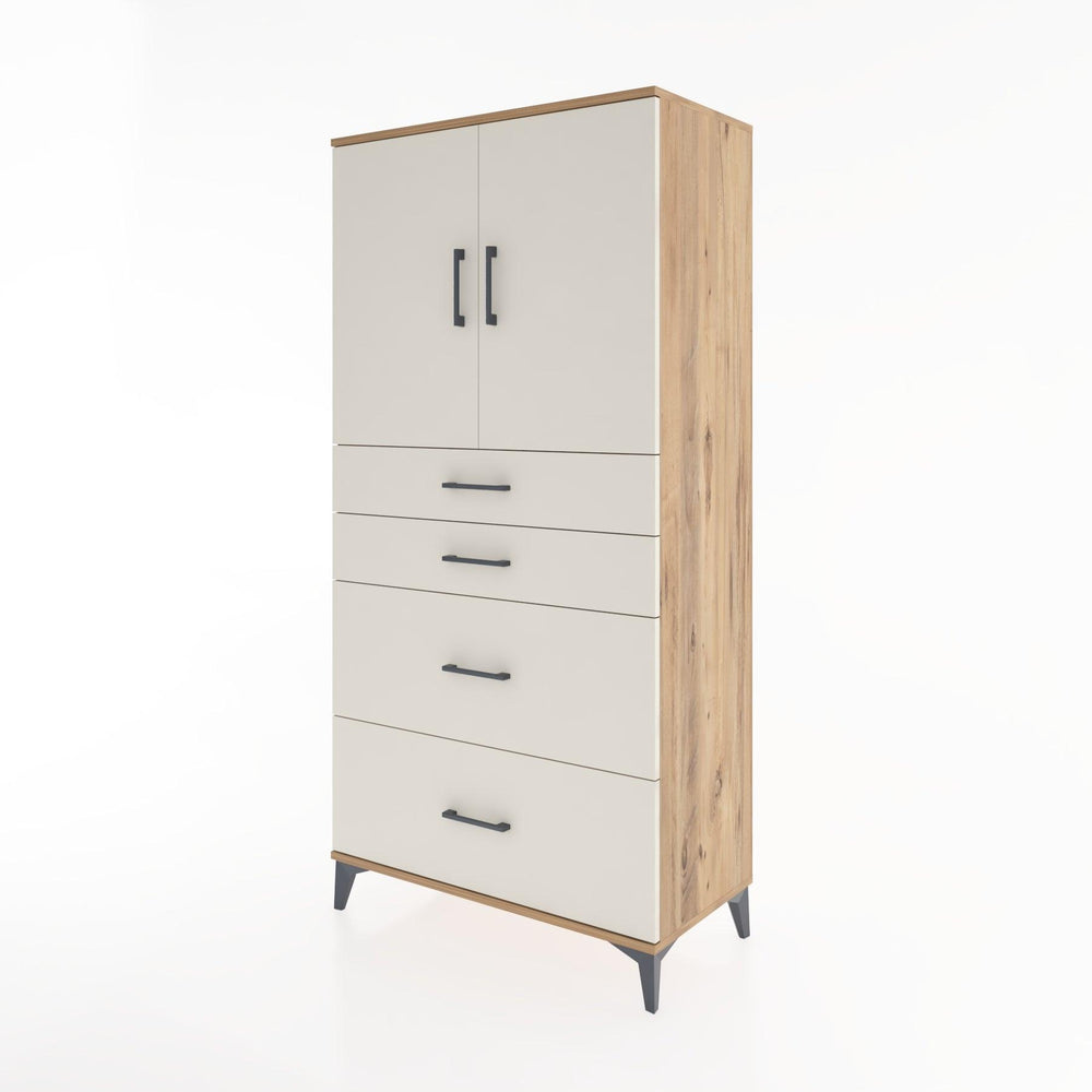 Woodntry Modular Cabinet Pine 88x44x170 cm with Doors and Drawers KC19-3