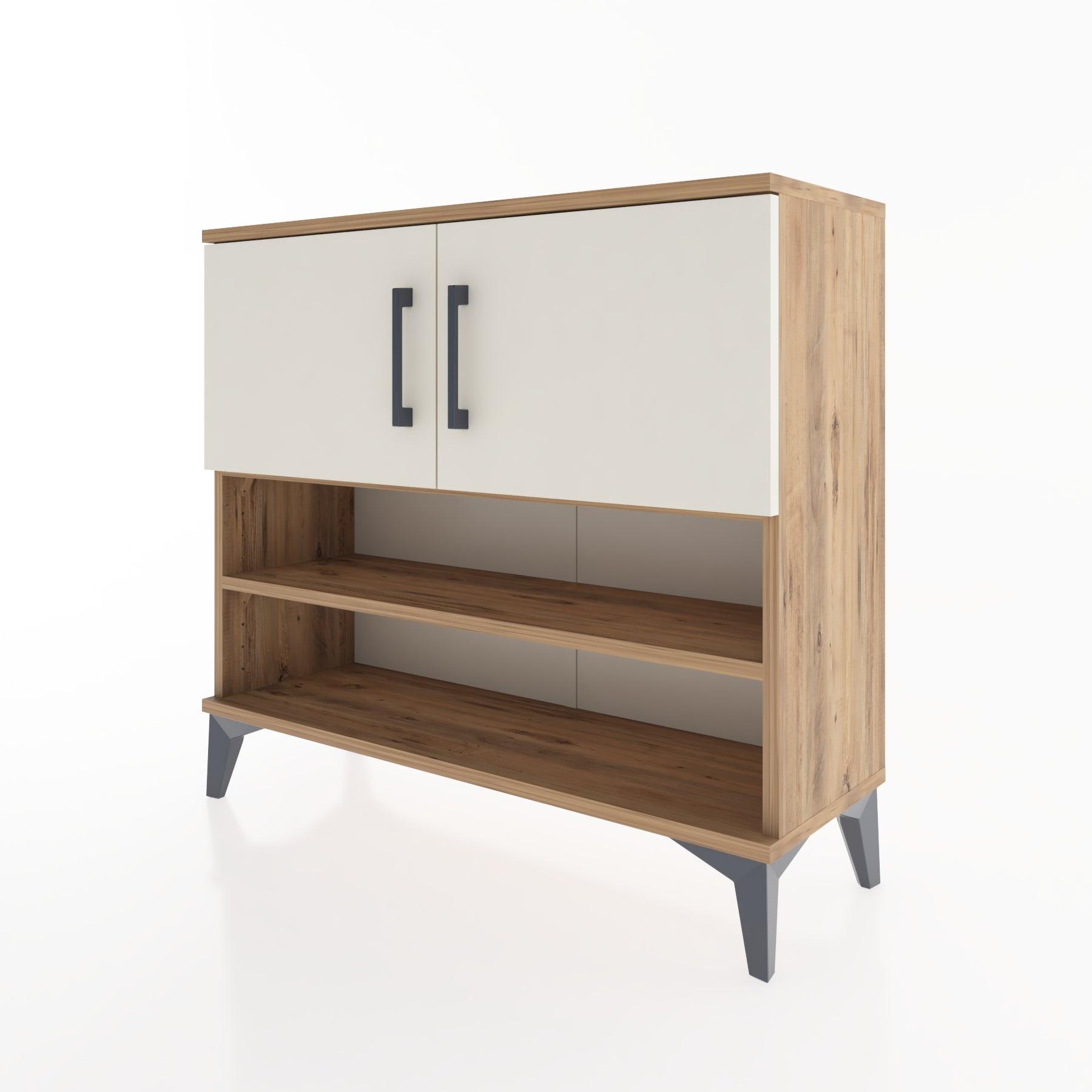 Woodntry Modüler Şifonyer Raf ve İki Kapaklı V2 88x30x68 cm Antrasit - Woodntry