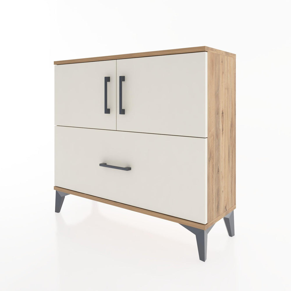 Woodntry Modüler Şifonyer Kapak ve Çekmeceli V2 88x30x68 cm Çam - Woodntry