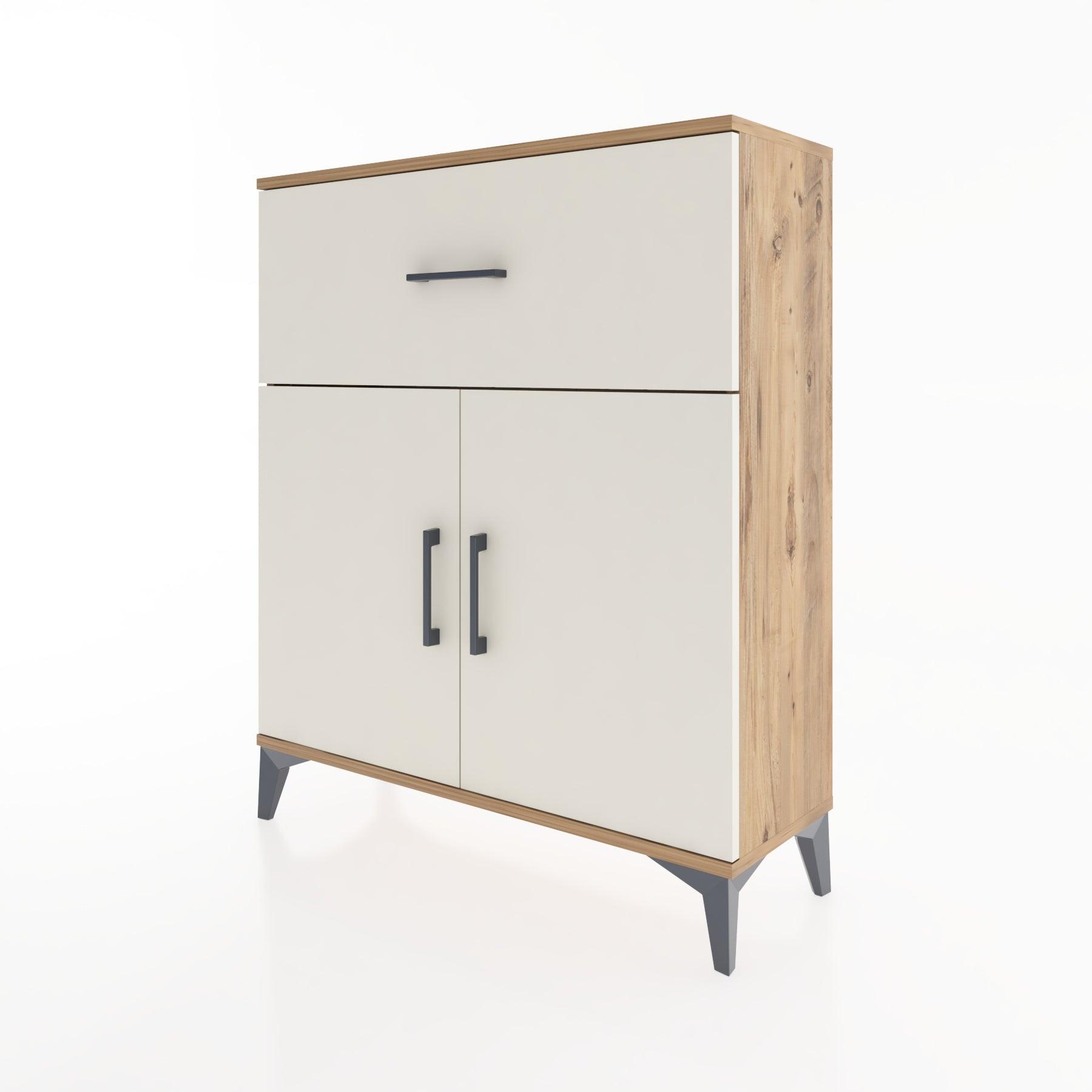 Woodntry Modüler Şifonyer Çam 88x30x94 cm Kapaklı ve Çekmeceli KC9-3