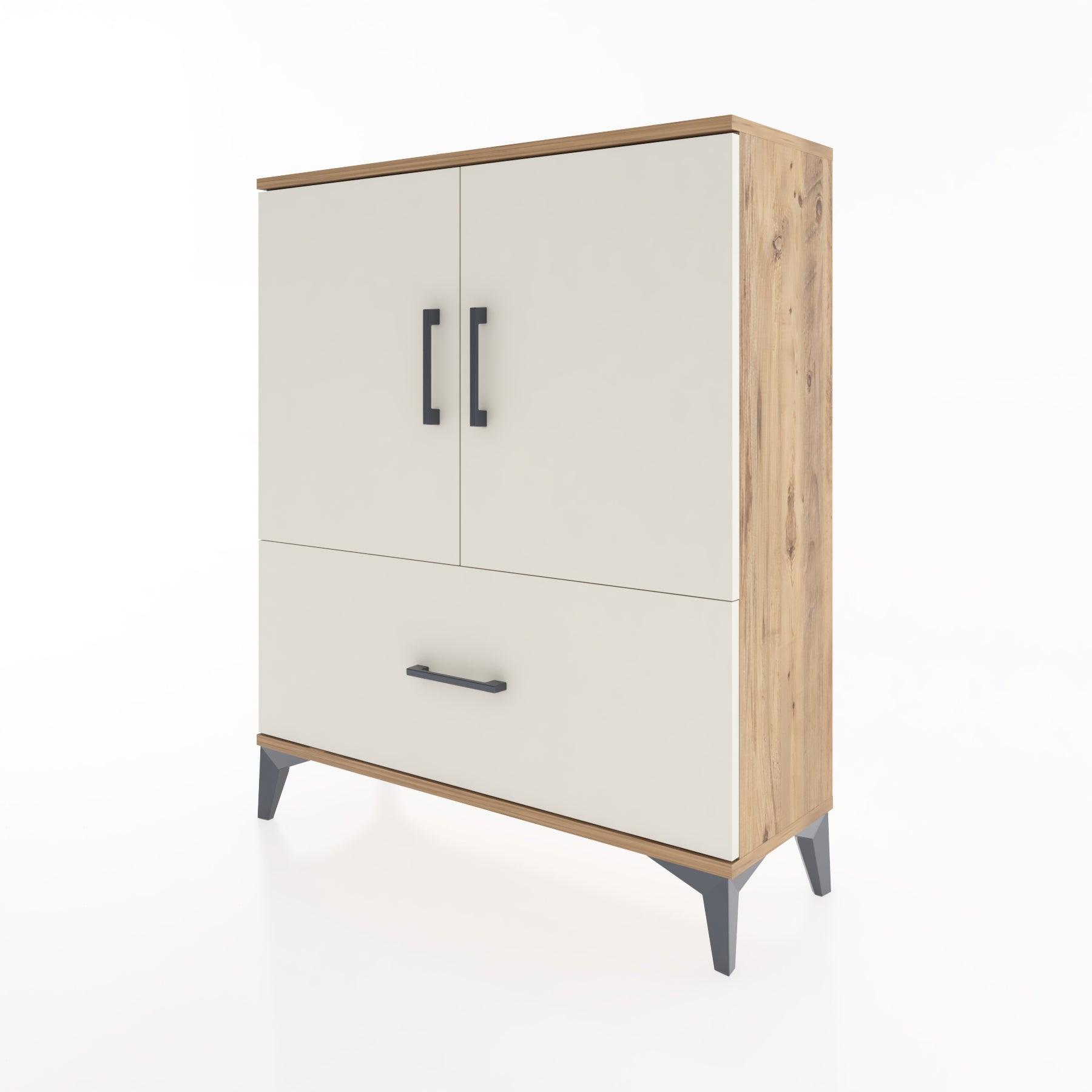 Woodntry Modüler Şifonyer Çam 88x30x94 cm Kapaklı ve Çekmeceli KC10-3