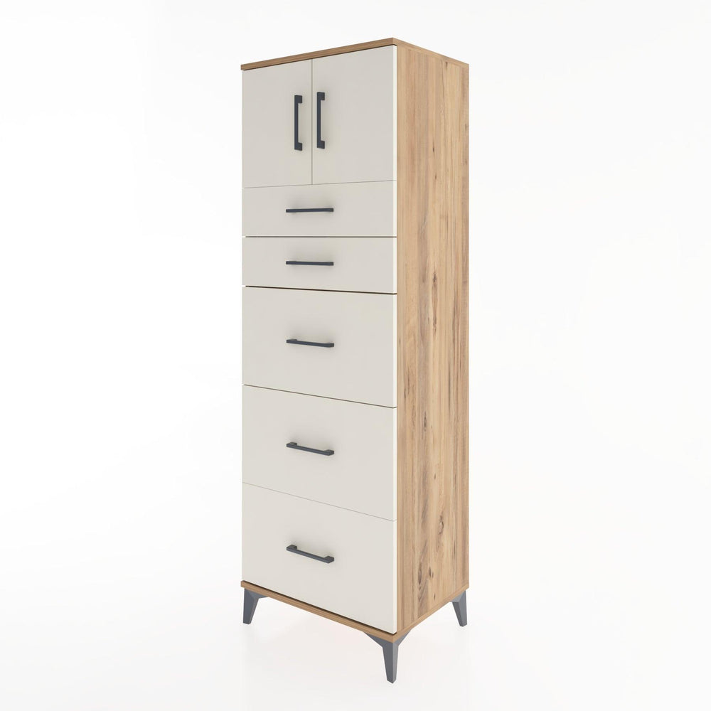 Woodntry Modular Cabinet Pine 60x44x170 cm with Doors and Drawers KC22-3