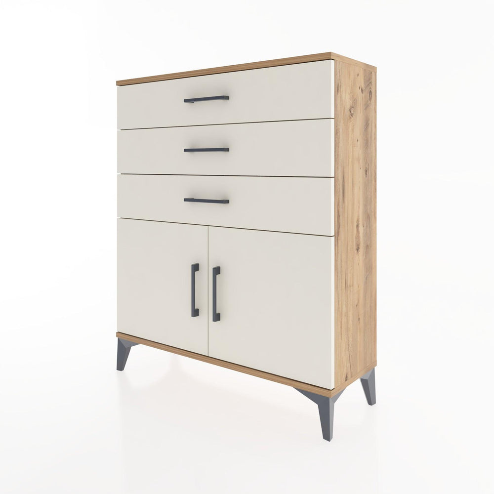 Woodntry Modüler Şifonyer Çam 88x30x94 cm Kapaklı ve Çekmeceli KC8-3