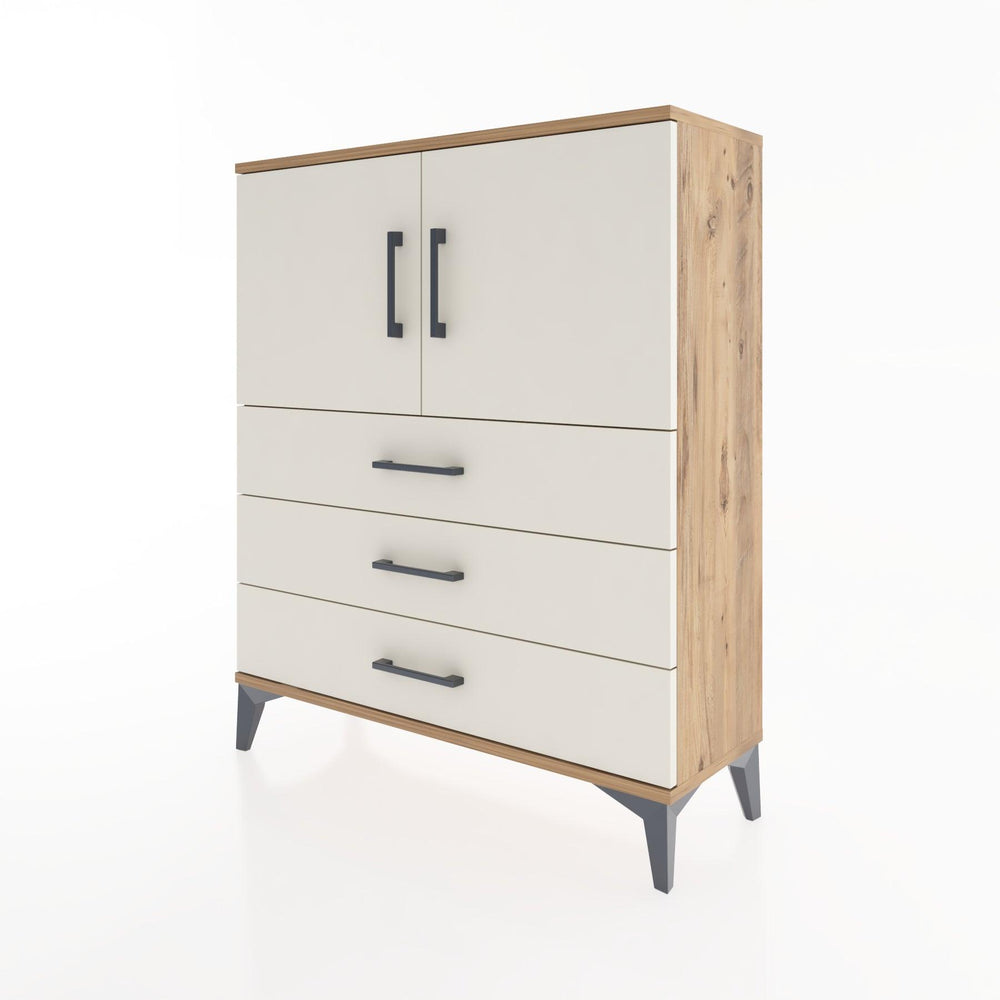 Woodntry Modüler Şifonyer Çam 88x30x94 cm Kapaklı ve Çekmeceli KC7-3