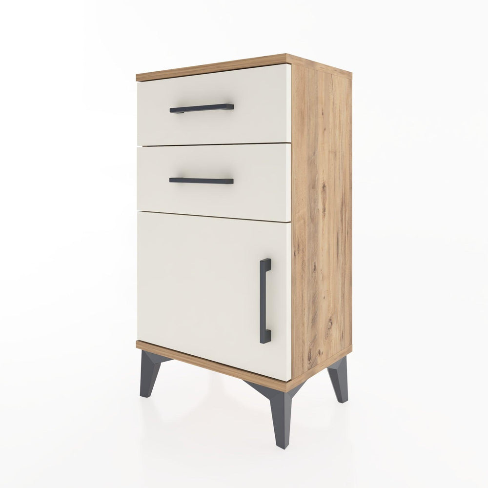 Woodntry Modüler Komodin İki Çekmece ve Kapaklı 44x30x68 cm Çam - Woodntry