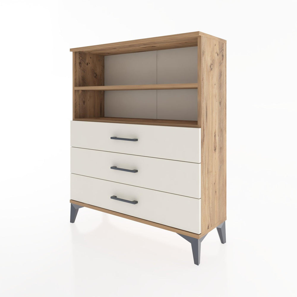 Woodntry Modüler Şifonyer Çam 88x30x94 cm Çekmeceli ve Raflı CR18-3