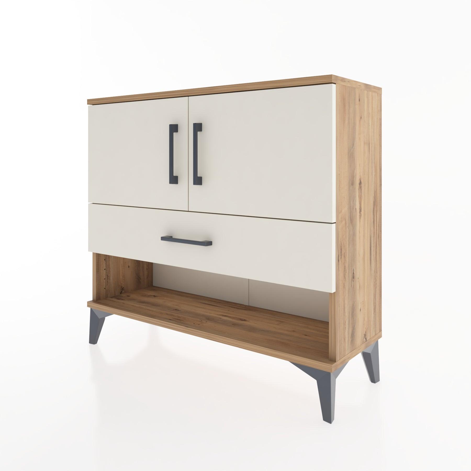 Woodntry Modüler Şifonyer Kapak ve Çekmeceli V4 88x30x68 cm Çam - Woodntry