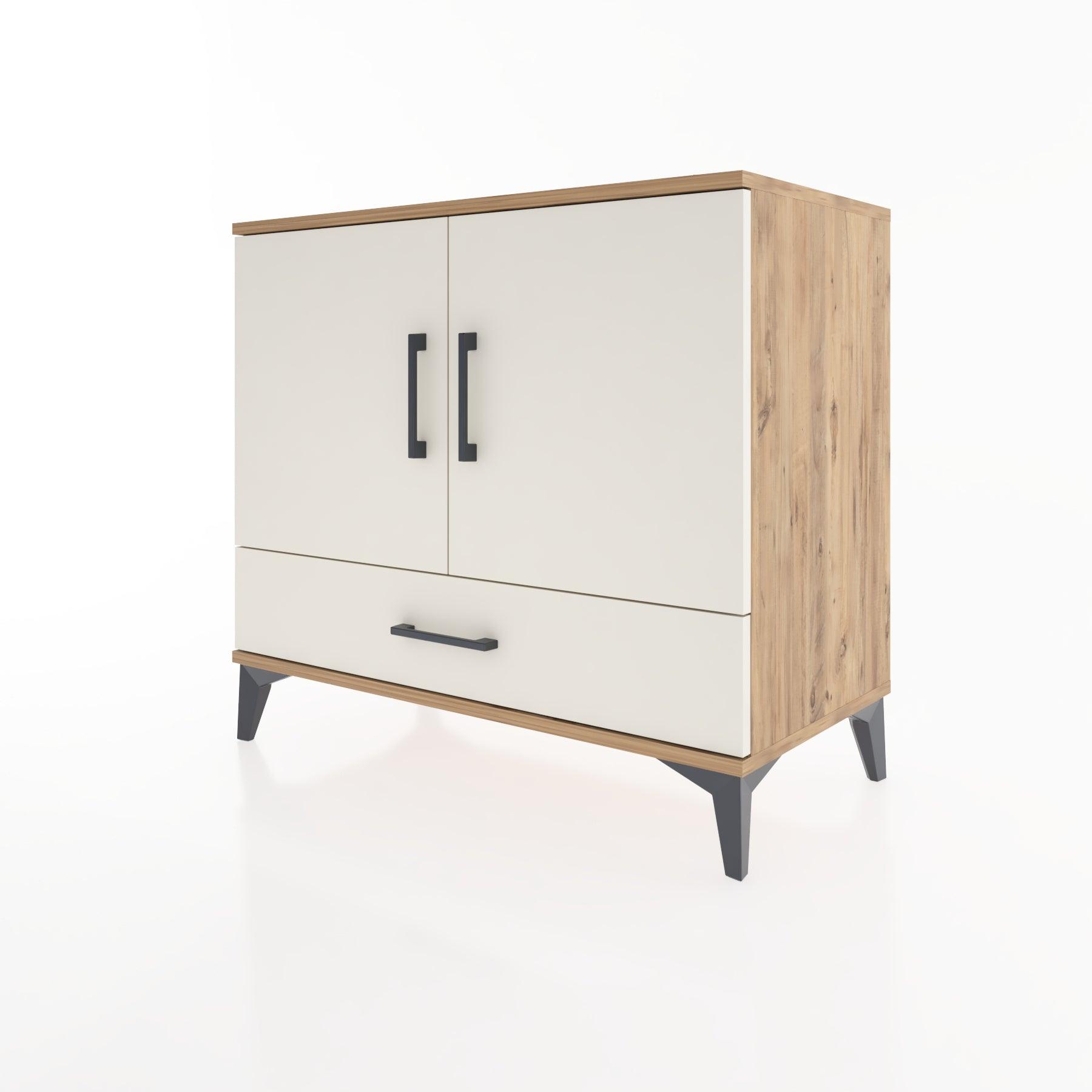 Woodntry Modüler Şifonyer Çam 88x44x68 cm Kapaklı ve Çekmeceli KC1-3