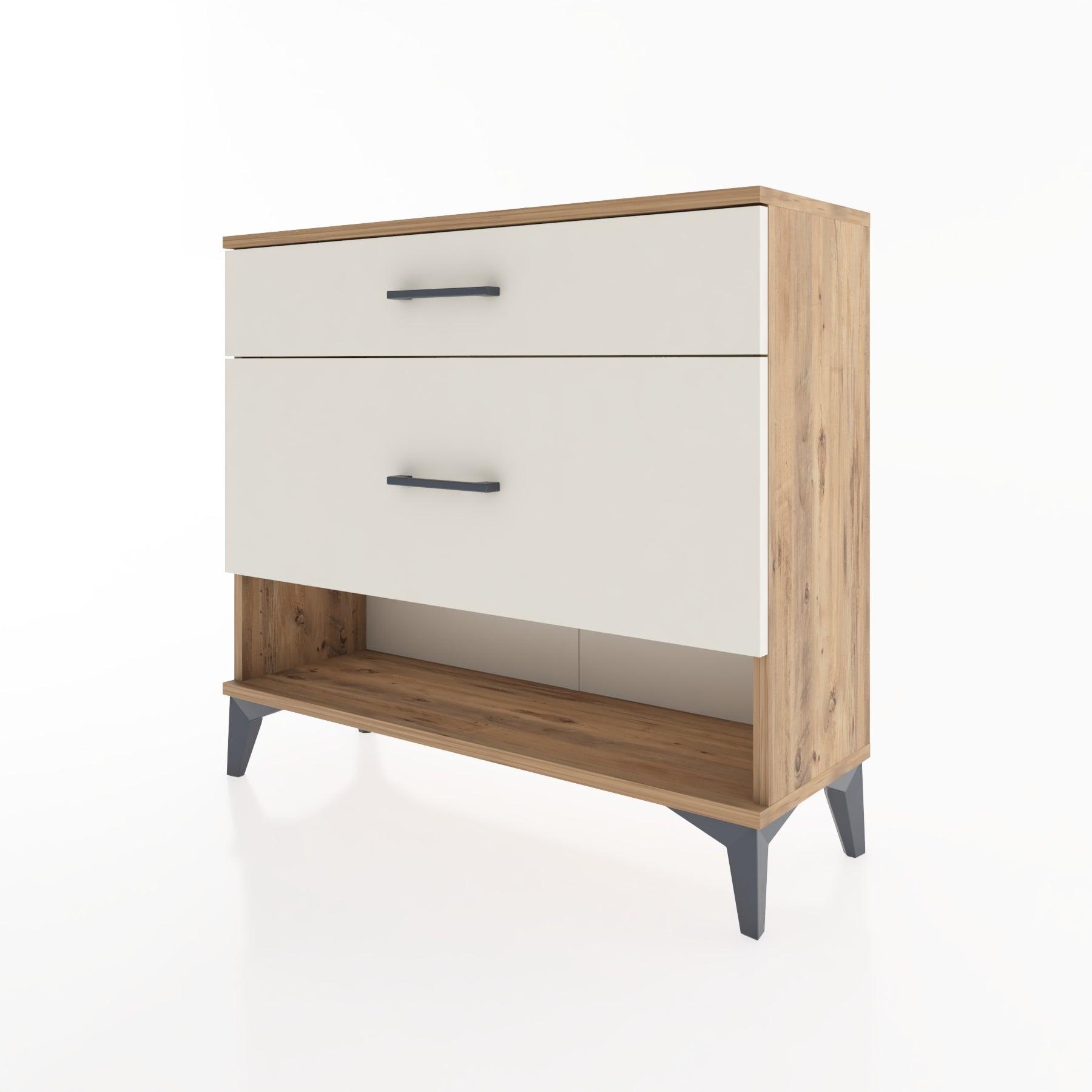 Woodntry Modüler Şifonyer İki Çekmeceli V8 88x30x68 cm Çam - Woodntry