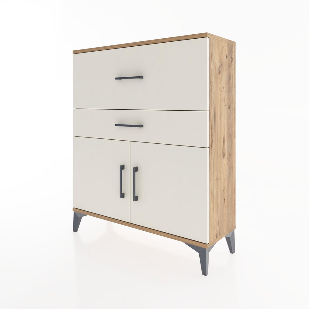 Woodntry Modüler Şifonyer Çam 88x30x94 cm Kapaklı ve Çekmeceli KC12-3