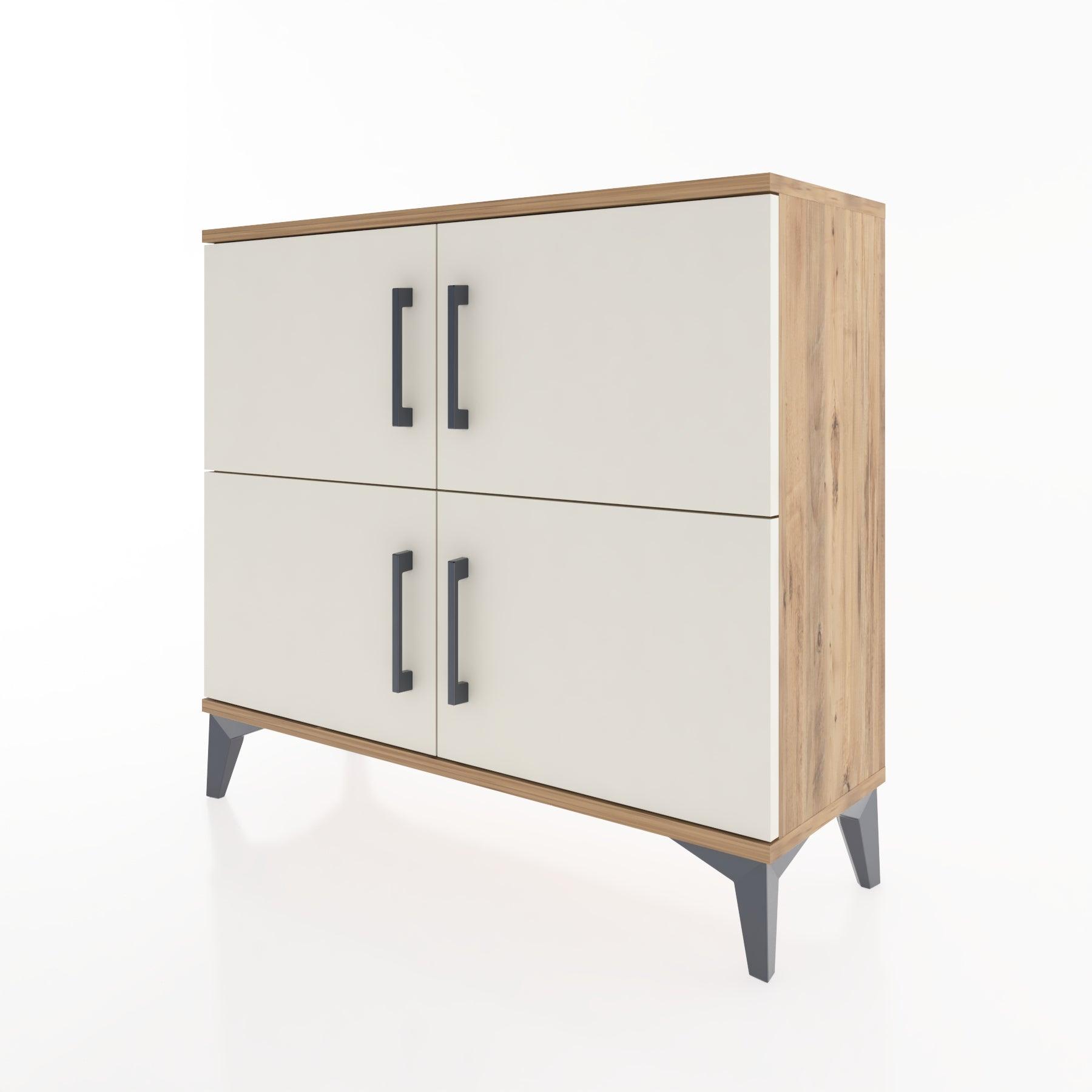 Woodntry Modüler Şifonyer Dört Kapaklı 88x30x68 cm Çam - Woodntry