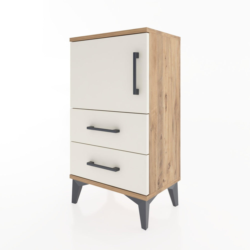 Woodntry Modüler Komodin Kapaklı 2 Çekmeceli 44x30x68 cm Çam - Woodntry