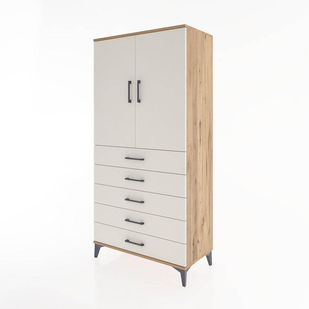 Woodntry Modular Cabinet Pine 88x44x170 cm with Doors and Drawers KC4-3