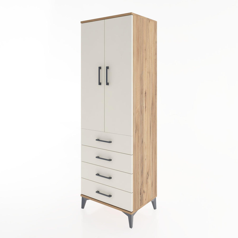 Woodntry Modüler Dolap Çam 60x44x170 cm Kapaklı ve Çekmeceli KC5-3