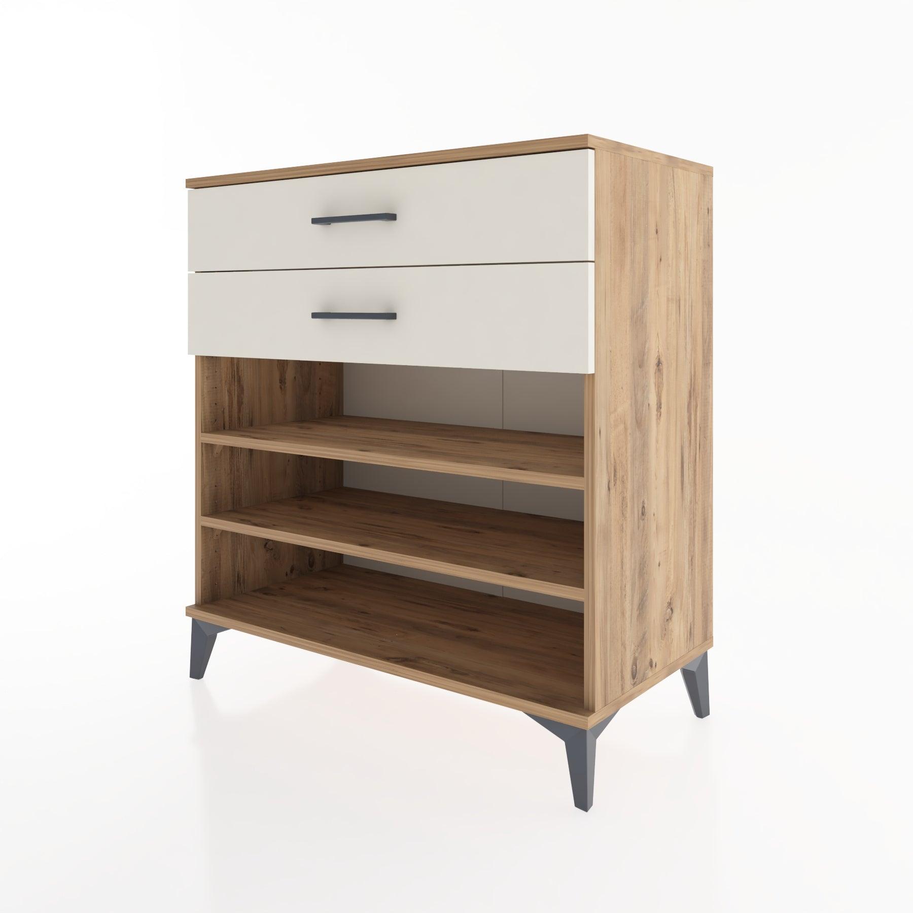 Woodntry Modüler Şifonyer Çam 88x44x84 cm Çekmeceli ve Raflı CR13-3