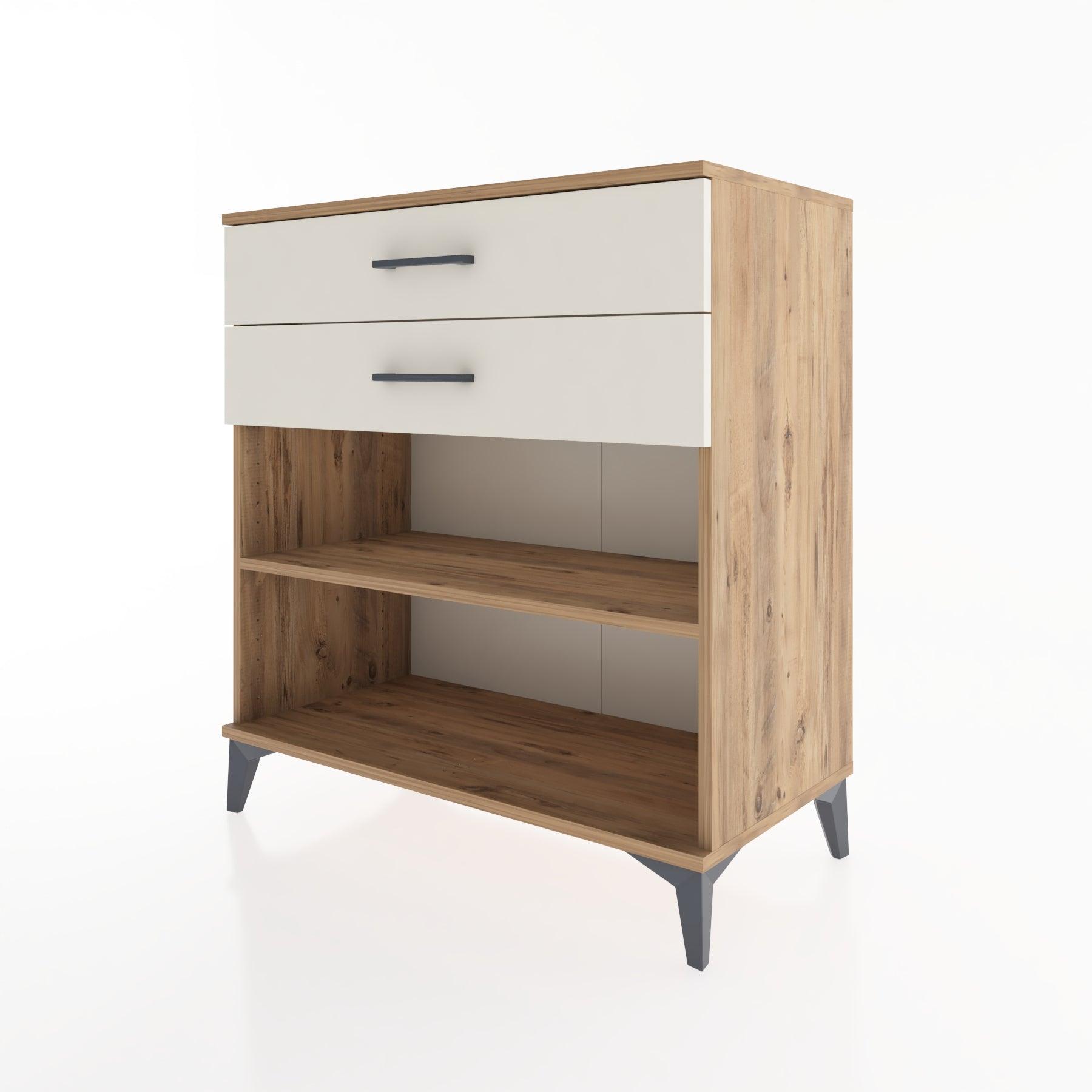 Woodntry Modüler Şifonyer Çam 88x44x84 cm Çekmeceli ve Raflı CR14-3