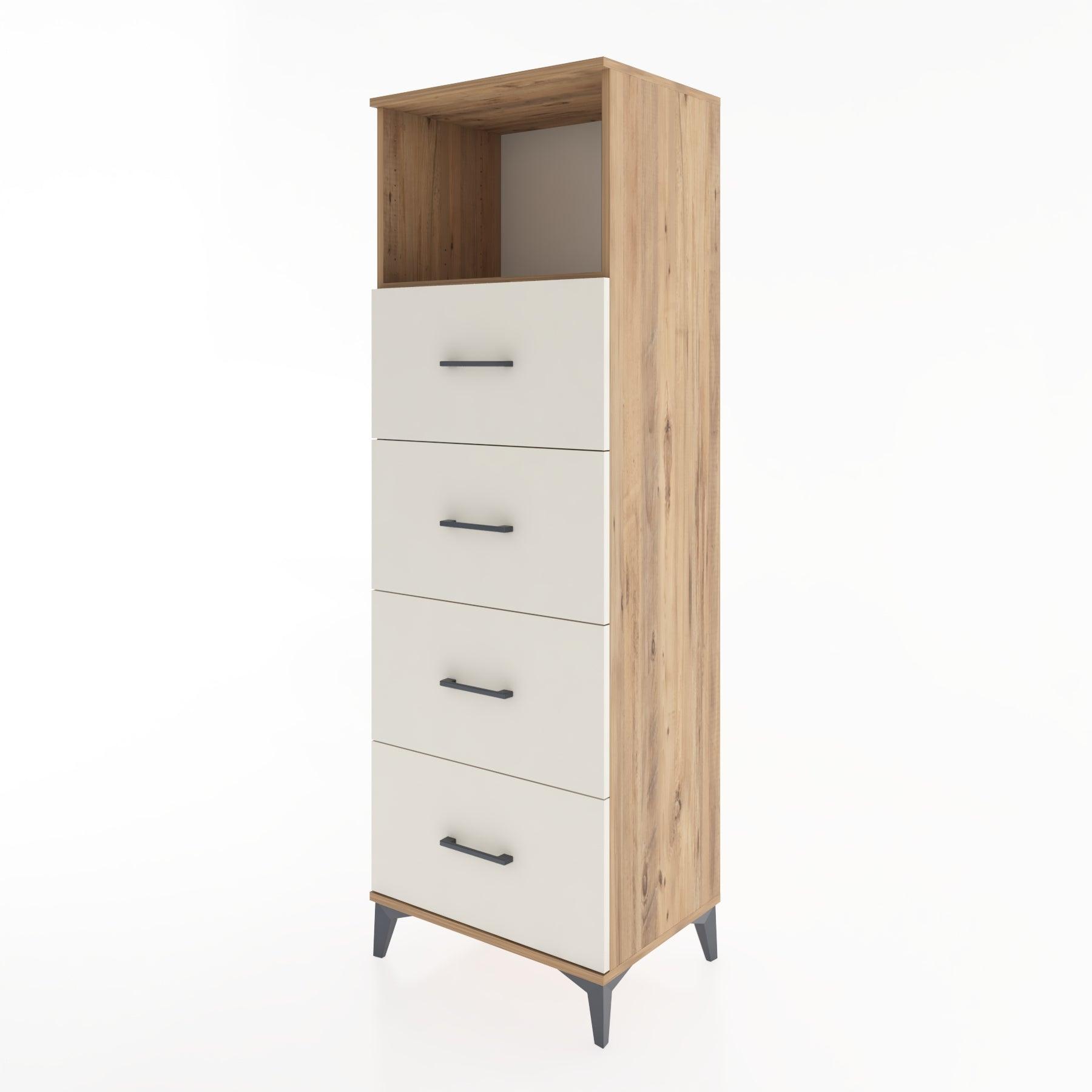 Woodntry Modüler Dolap Çam 60x44x170 cm Çekmeceli ve Raflı CR52-3
