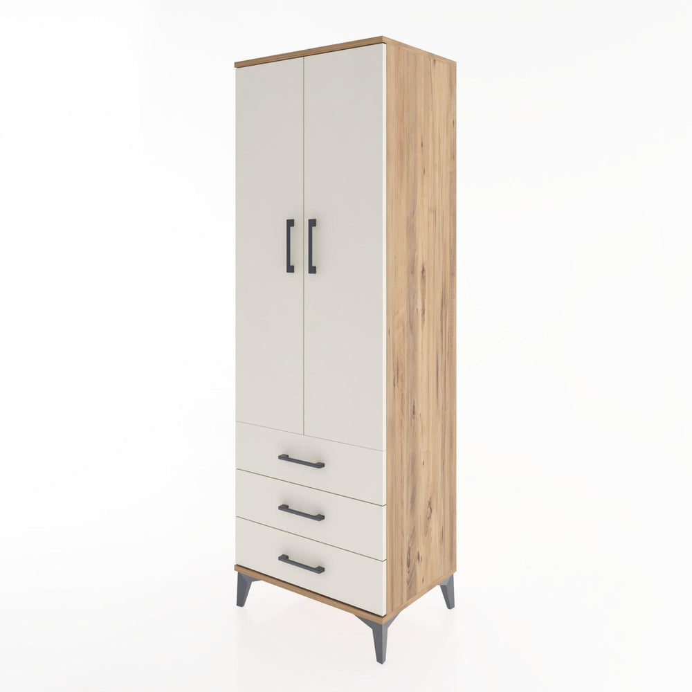 Woodntry Modüler Dolap Çam 60x44x170 cm Kapaklı ve Çekmeceli KC6-3