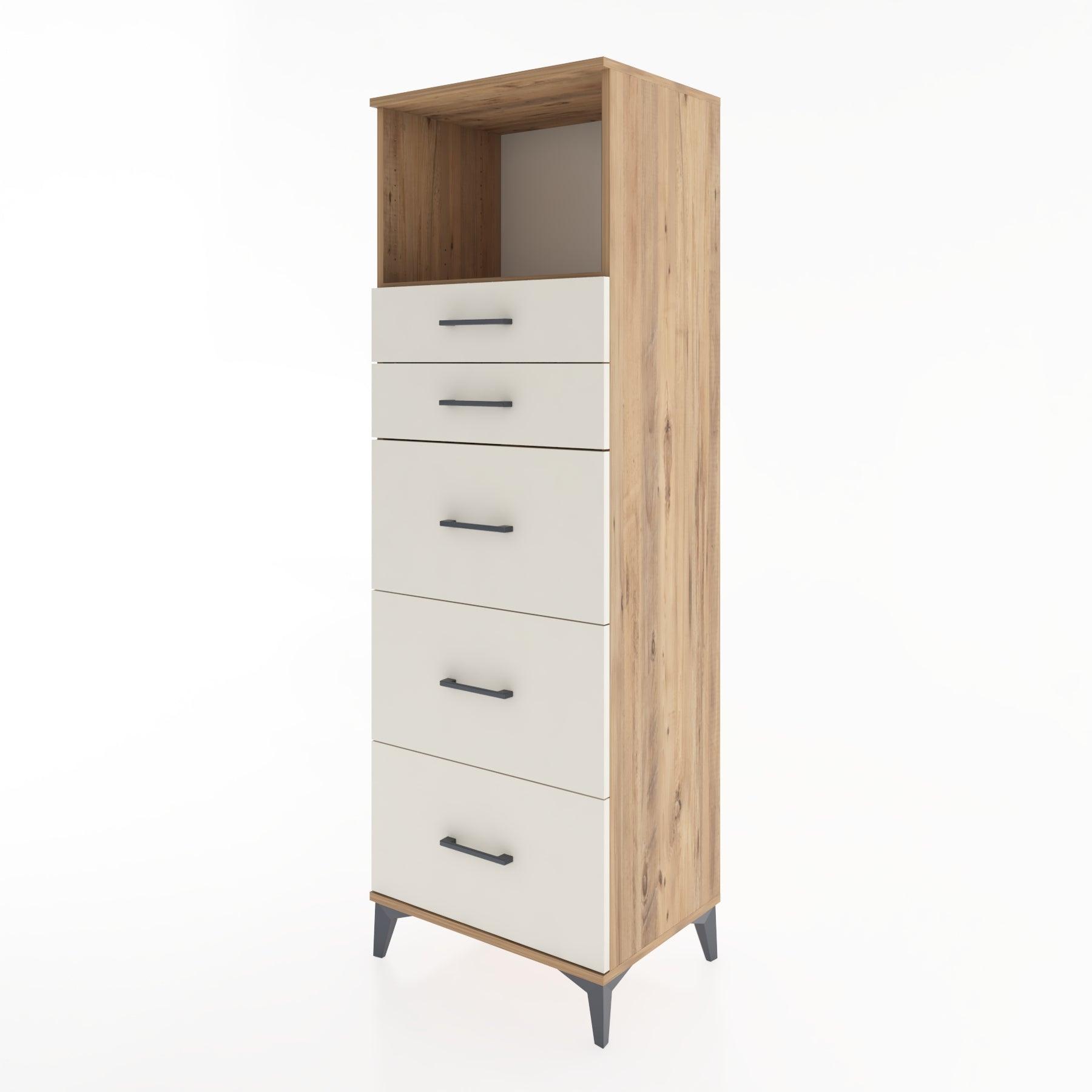 Woodntry Modüler Dolap Çam 60x44x170 cm Çekmeceli ve Raflı CR49-3