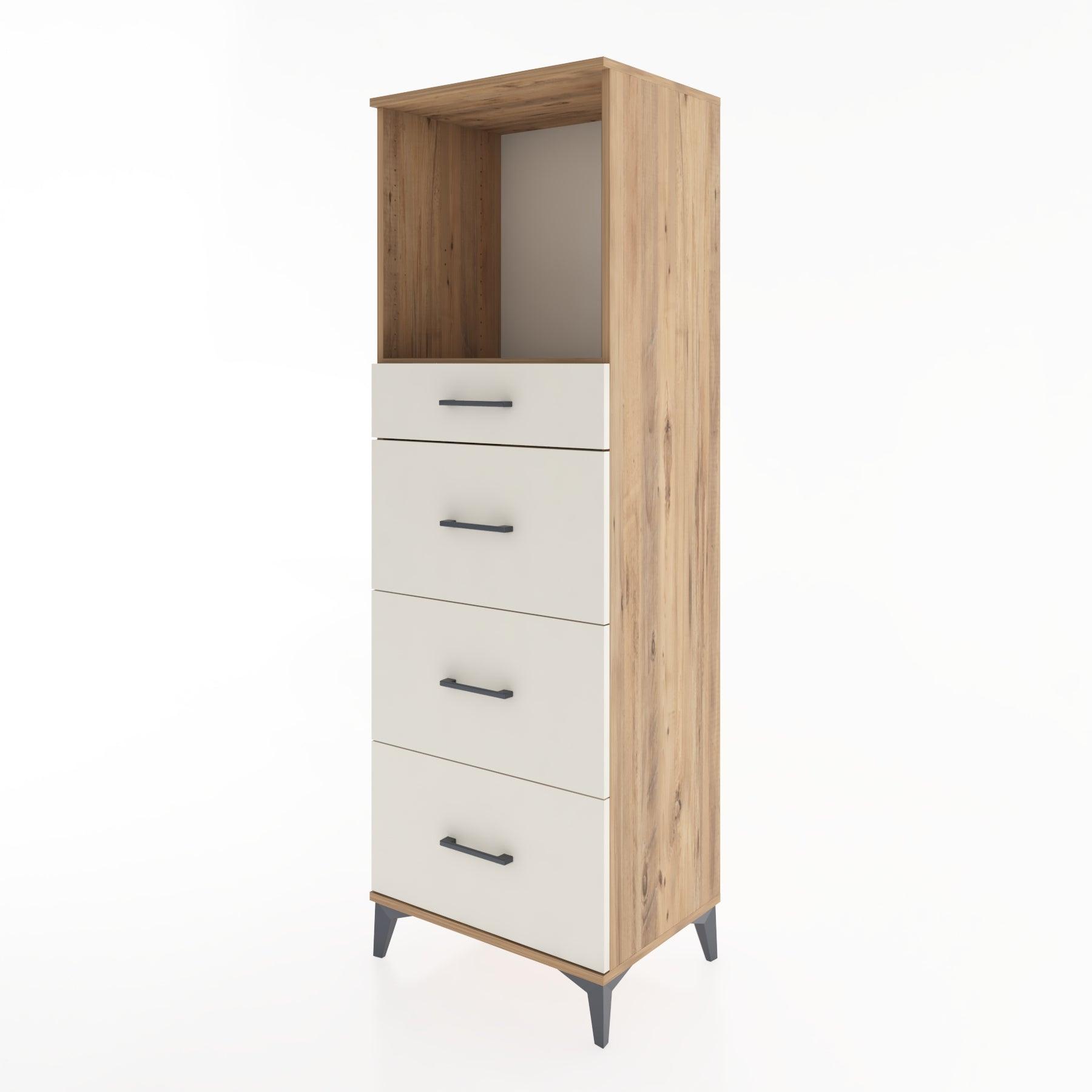 Woodntry Modüler Dolap Çam 60x44x170 cm Çekmeceli ve Raflı CR50-3