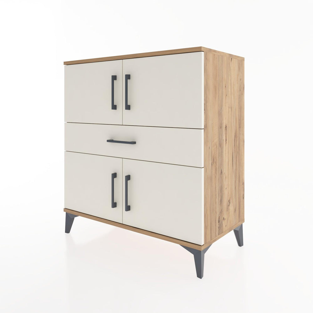 Woodntry Modüler Şifonyer Çam 88x44x84 cm Kapaklı ve Çekmeceli KC101-3