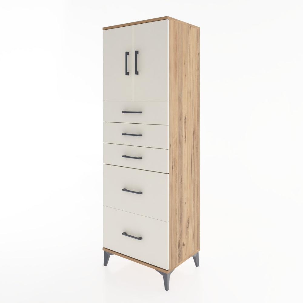 Woodntry Modular Cabinet Pine 60x44x170 cm with Doors and Drawers KC18-3