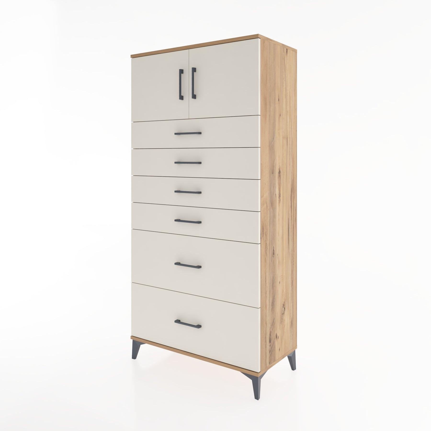 Woodntry Modular Cabinet Pine 88x44x170 cm with Doors and Drawers KC17-3