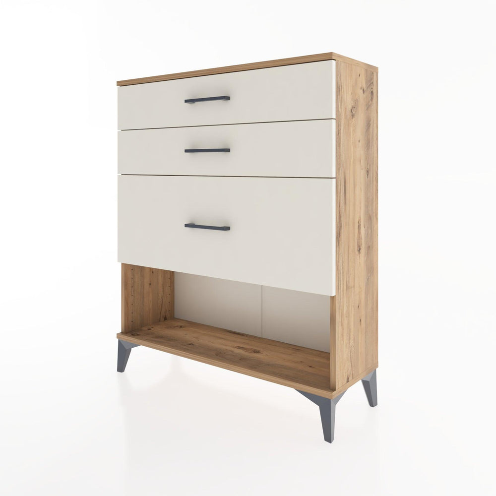 Woodntry Modüler Şifonyer Çam 88x30x94 cm Çekmeceli ve Raflı CR15-3