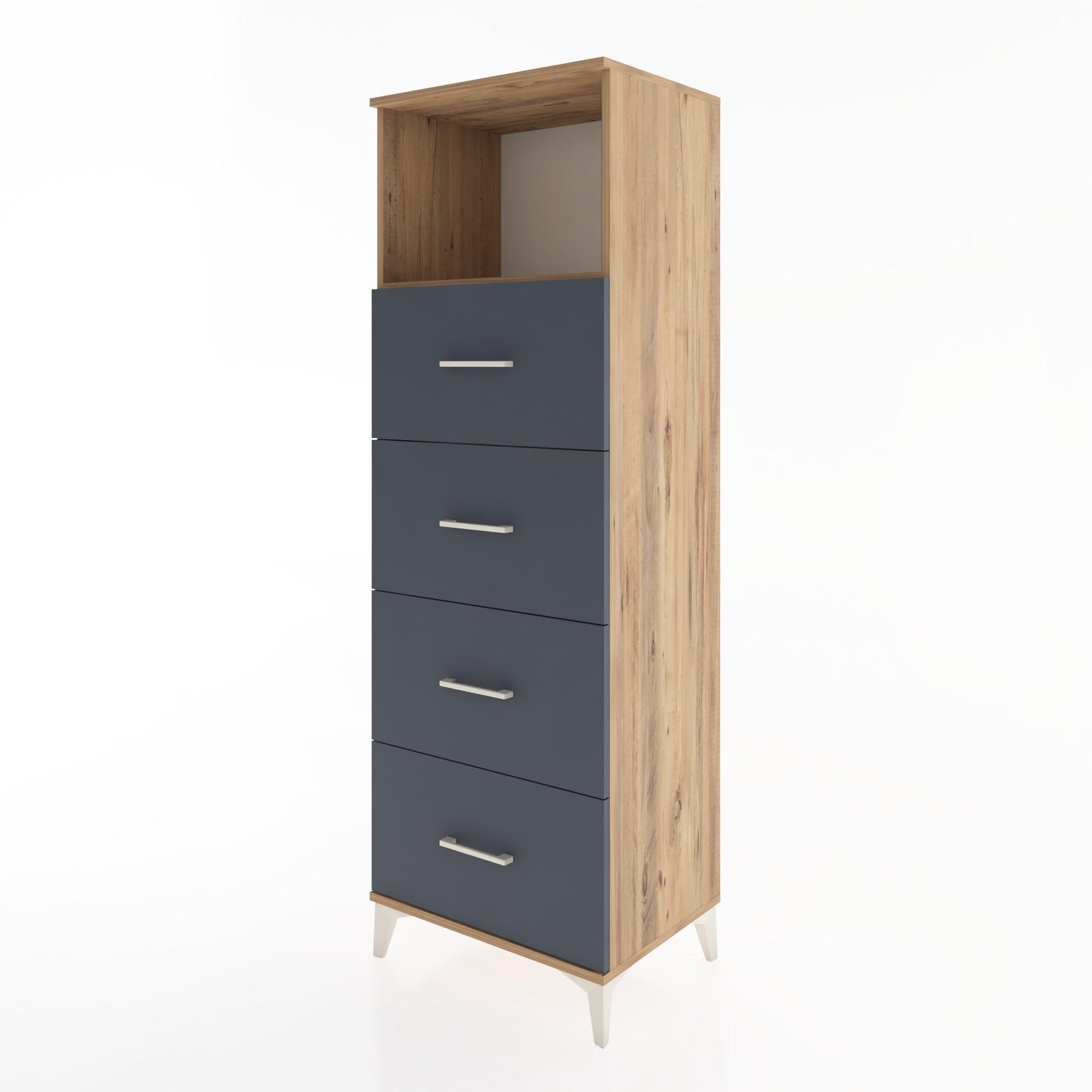 Woodntry Modüler Dolap Çam 60x44x170 cm Çekmeceli ve Raflı CR52-3