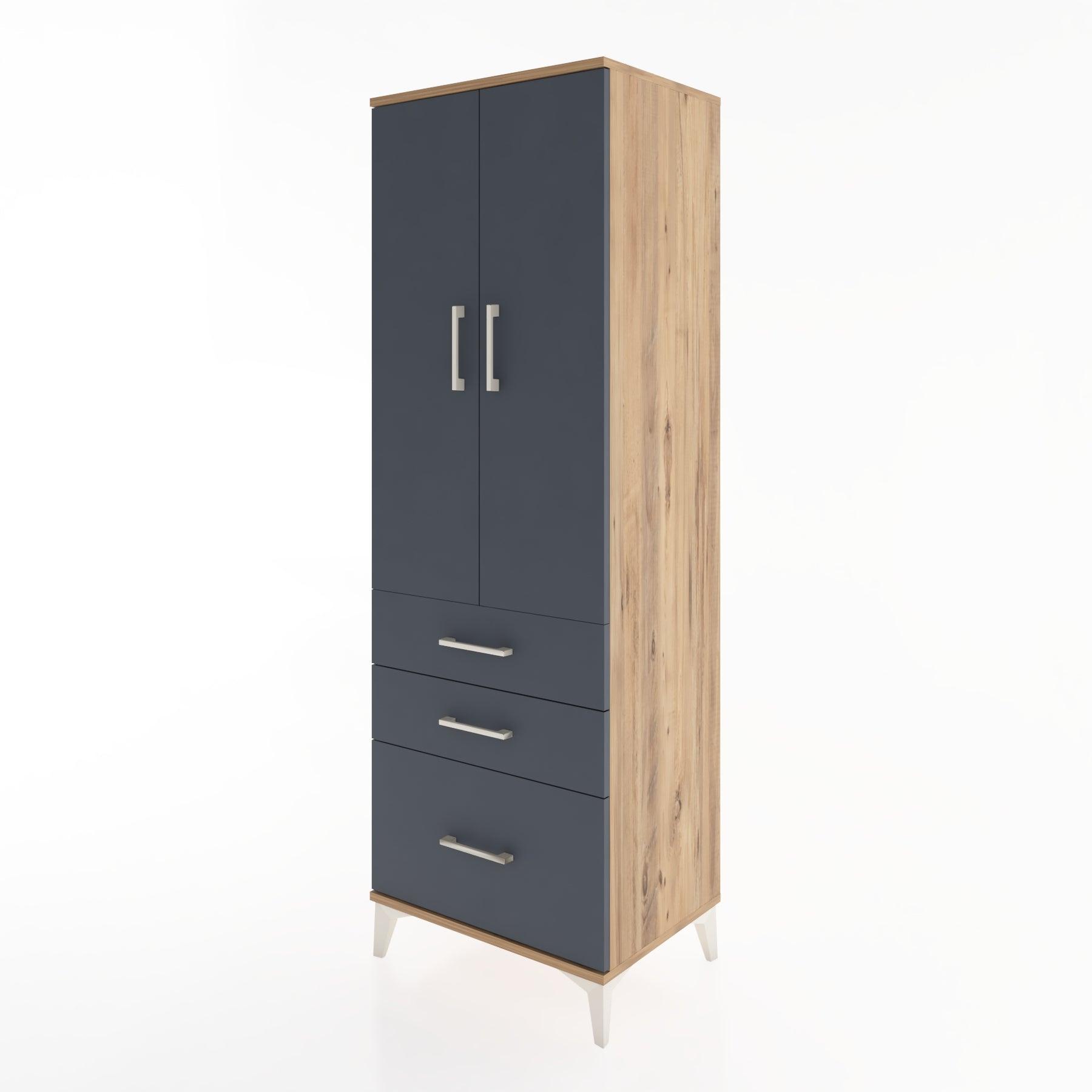 Woodntry Modular Cabinet Pine 60x44x170 cm with Doors and Drawers KC14-3