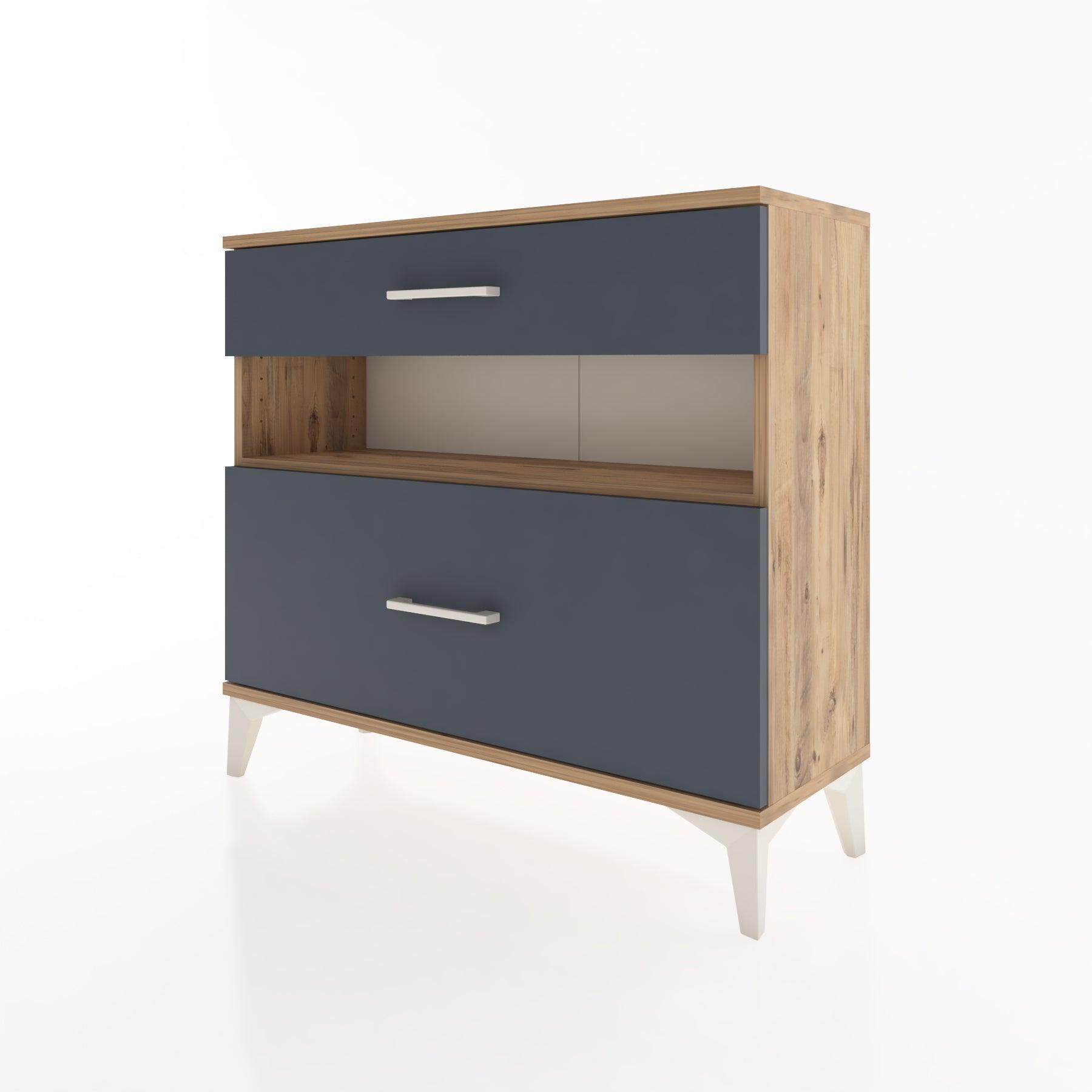 Woodntry Modüler Şifonyer İki Çekmeceli V9 88x30x68 cm Çam - Woodntry