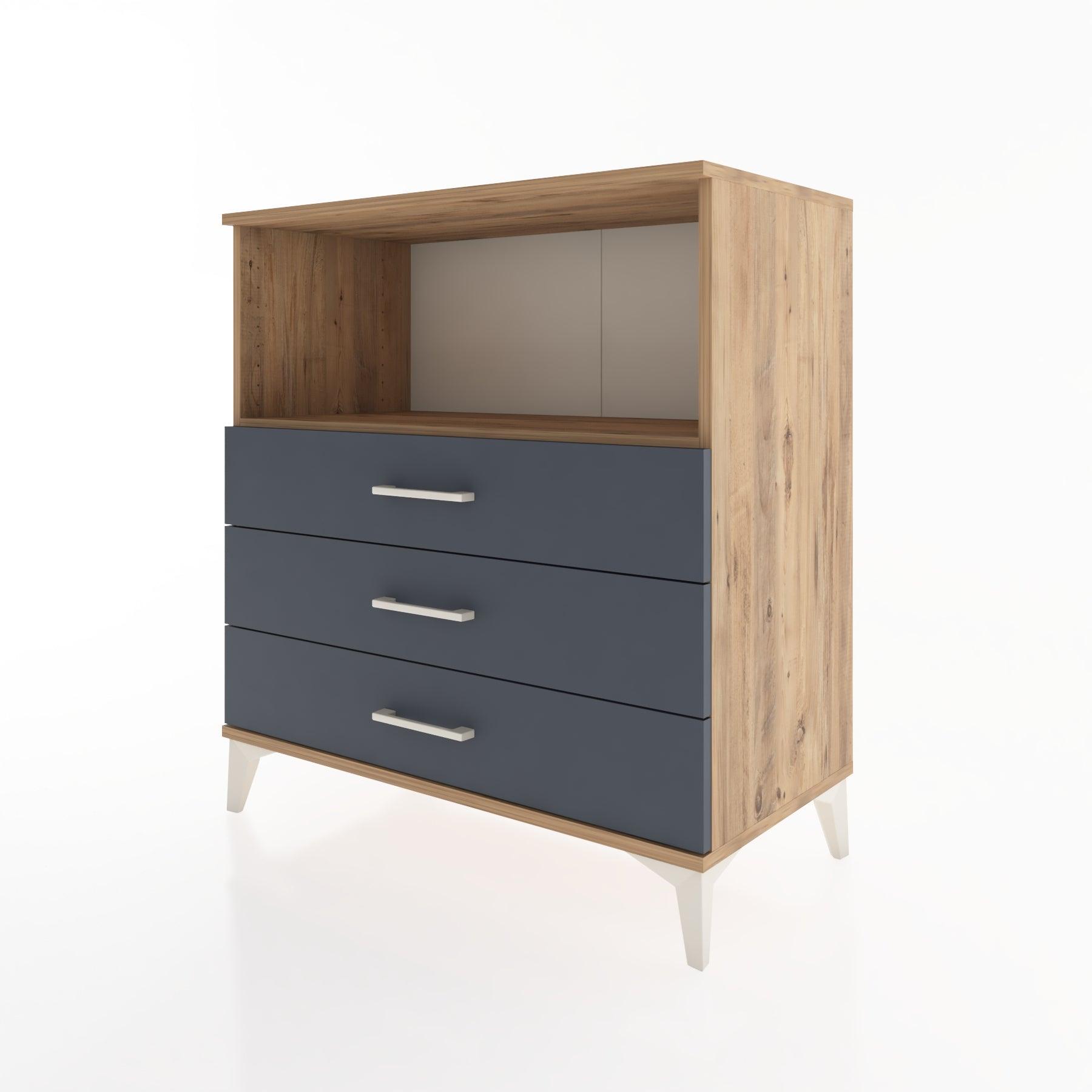 Woodntry Modüler Şifonyer Çam 88x44x84 cm Çekmeceli ve Raflı CR18-3