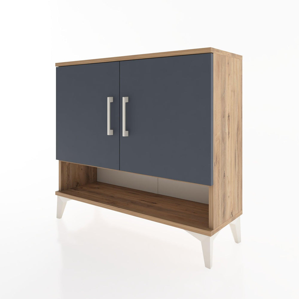 Woodntry Modüler Şifonyer İki Kapak ve Raflı V1 88x30x68 cm Çam - Woodntry